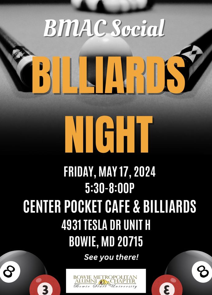 BMAC Billiards Night flyer